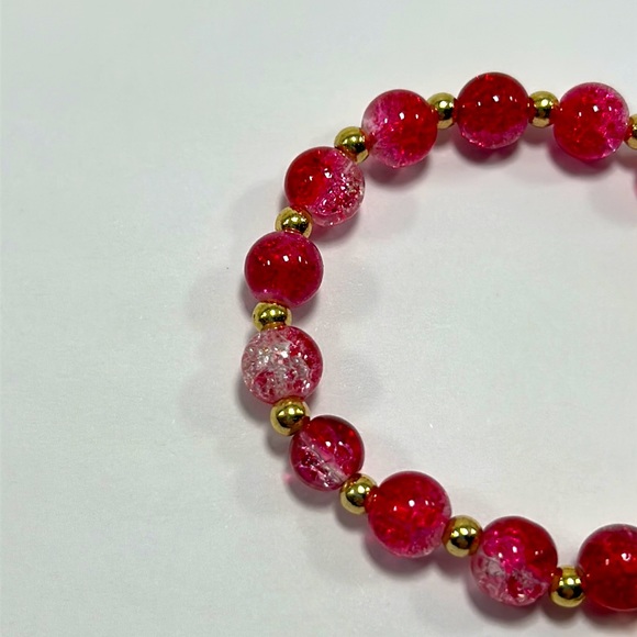 Handmade Christmas Present Charm Bracelet Crackle Glass! - Picture 6 of 7